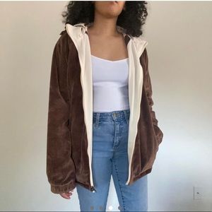 Reversible velour windbreaker Jacket